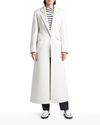 Silk-Cashmere Tailored Maxi Coat