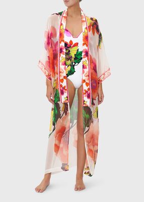 Silk Kimono Coat Coverup