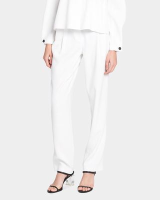 Silk Relaxed-Fit Pleated Trousers