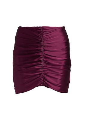 Silk Ruched Mini Skirt
