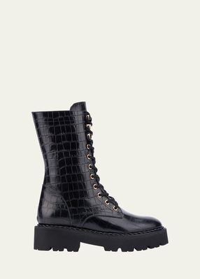 Silvana Croco Combat Boots