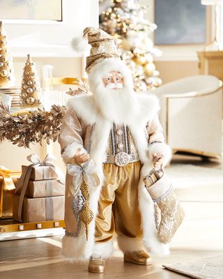 Silver & Gold Christmas Santa, 36"