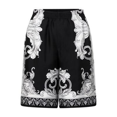 Silver Baroque silk shorts