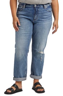 Silver Jeans Co. '90s High Waist Slim Boyfriend Ankle Jeans in Indigo