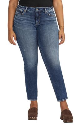 Silver Jeans Co. Britt Curvy Low Rise Slim Straight Leg Jeans in Indigo