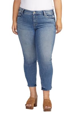 Silver Jeans Co. Elyse Mid Rise Crop Straight Leg Jeans in Indigo