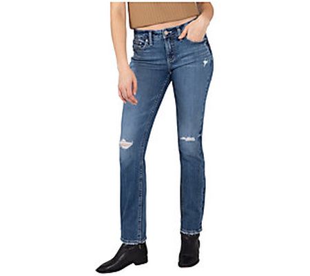 Silver Jeans Co. Elyse Mid Rise Straight Leg Je ans - EGX272