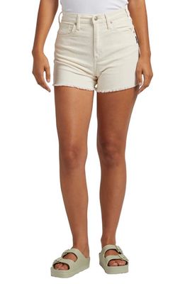 Silver Jeans Co. Highly Desirable High Waist Stretch Corduroy Cutoff Shorts in White