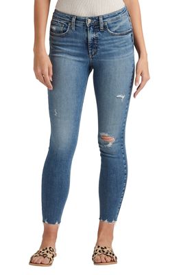 Silver Jeans Co. Most Wanted Distressed High Waist Ankle Skinny Jeans in Indigo
