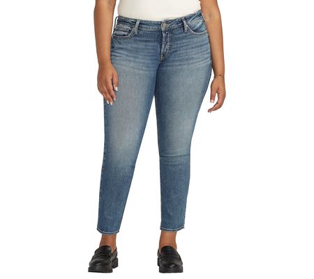 Silver Jeans Co.Plus Britt Low Rise Curvy Strai ght Jeans