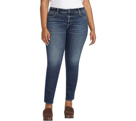 Silver Jeans Co.Plus Elyse Mid Rise Comfort Str aight Jeans
