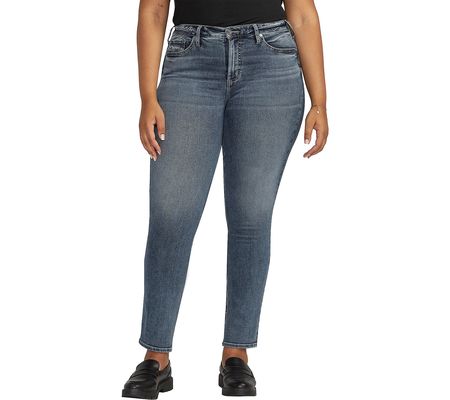 Silver Jeans Co.Plus Most Wanted Mid Rise Strai ght Jeans
