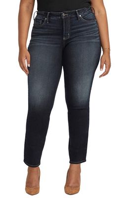 Silver Jeans Co. Suki Curvy Fit Mid Rise Slim Straight Leg Jeans in Indigo