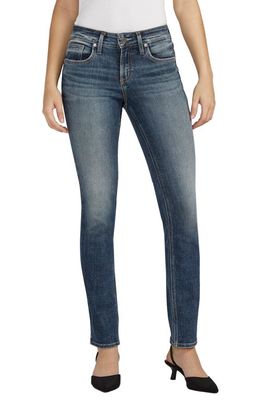 Silver Jeans Co. Suki Curvy Mid Rise Straight Leg Jeans in Indigo
