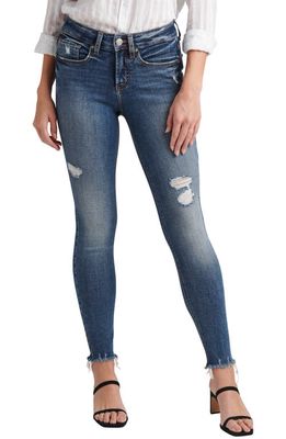 Silver Jeans Co. Suki Ripped Mid Rise Skinny Jeans in Indigo