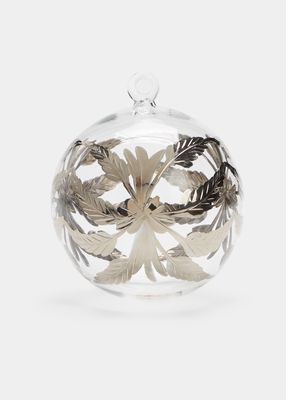 Silver Leaf Ball Christmas Ornament