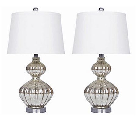 Silver Mercury Glass Table Lamps, Set of 2 by A bbyson Living