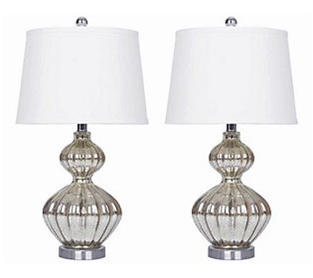 Silver Mercury Glass Table Lamps, Set of 2 by Abbyson Living