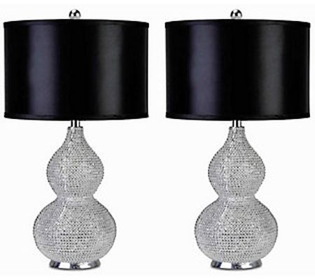 Silver Plated Sea Urchin Table Lamps S/2 by Abbyson Living