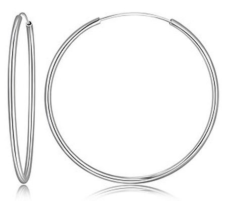 Silver Style 2" Round Endless Hoop Earrings, St erling