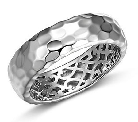 Silver Style Hammered Band Ring, Sterling