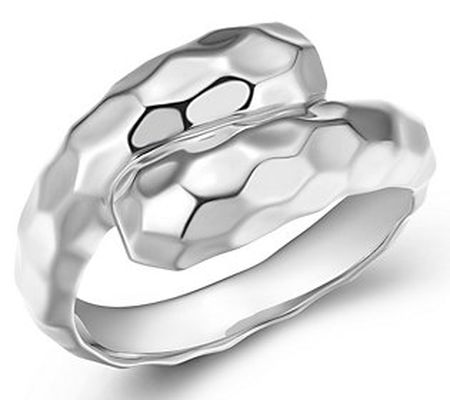 Silver Style Hammered Bypass Ring, Sterling