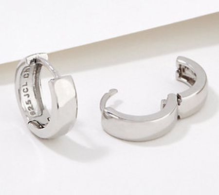 Silver Style Huggie Hoop Earrings, Sterling Silver