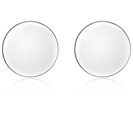 Silver Style Round Disc Stud Earrings, Sterling