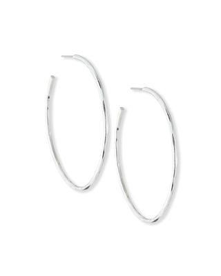 Silver Thin Hammered Earrings