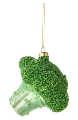 Silver Tree Blown Glass Broccoli Christmas Tree Ornament in Green