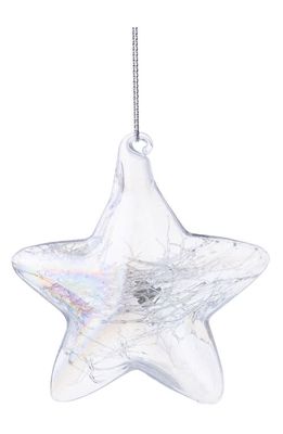 Silver Tree Glass Star Ornament in Iridescent