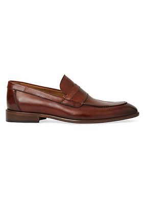 Silvestro Burnished Leather Loafers