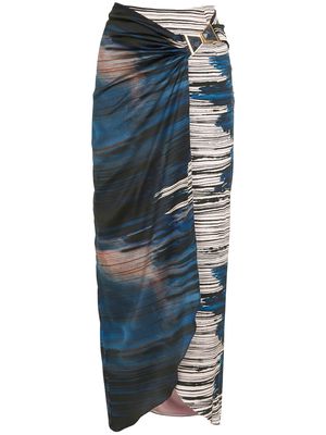 Silvia Tcherassi Adrianne organic-silk midi skirt - Blue