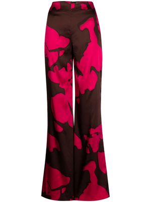 Silvia Tcherassi Andie abstract-pattern print palazzo trousers - Brown