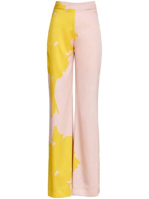 Silvia Tcherassi Andie abstract-pattern print palazzo trousers - Neutrals