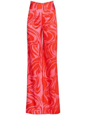 Silvia Tcherassi Andie abstract-print palazzo trousers - Pink