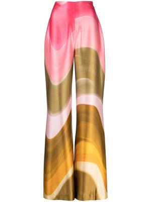 Silvia Tcherassi Como abstrat-print wide-leg trousers - Pink
