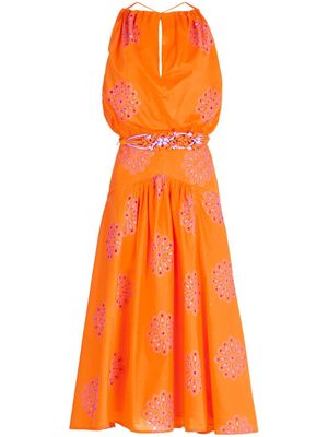 Silvia Tcherassi Daila organic cotton midi dress - Orange