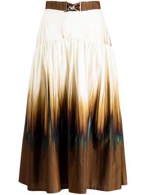 Silvia Tcherassi Damla abstract-pattern print skirt - Neutrals