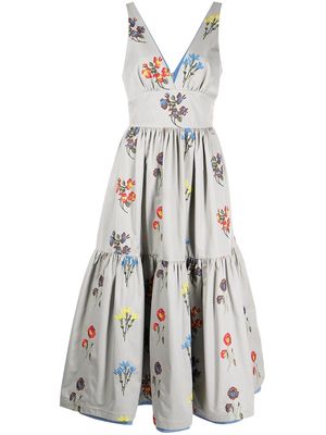 Silvia Tcherassi Dorotea floral-embroidered dress - Multicolour