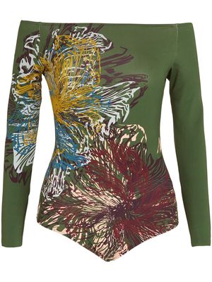 Silvia Tcherassi Florence floral-print bodysuit - Green