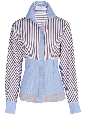 Silvia Tcherassi Giorizia striped organic cotton shirt - Blue