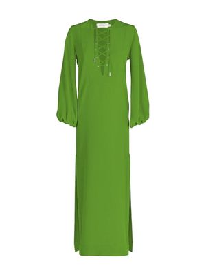 Silvia Tcherassi Isernia lace-up maxi tunic dress - Green