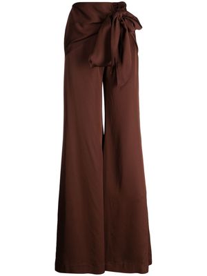 Silvia Tcherassi Noa tie-fastening flared trousers - Brown