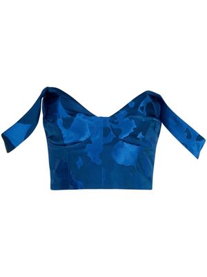Silvia Tcherassi Nuoro brocade-effect cropped top - Blue