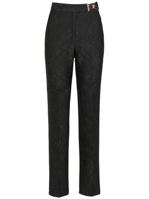 Silvia Tcherassi Orion floral-jacquard trousers - Black