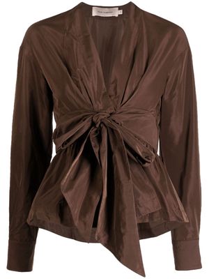 Silvia Tcherassi Saanvi tie-fastening blouse - Brown