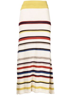 Silvia Tcherassi striped knit midi skirt - Neutrals