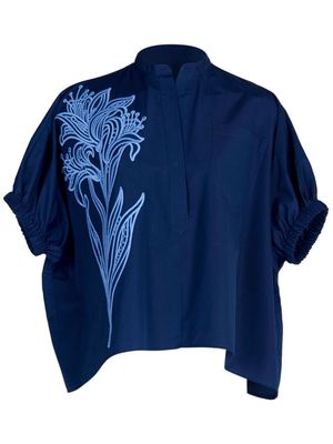 Silvia Tcherassi Susanne floral-embroidery blouse - Blue