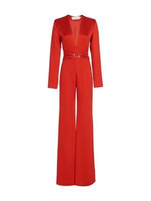 Silvia Tcherassi Taboa belted silk jumpsuit - Red